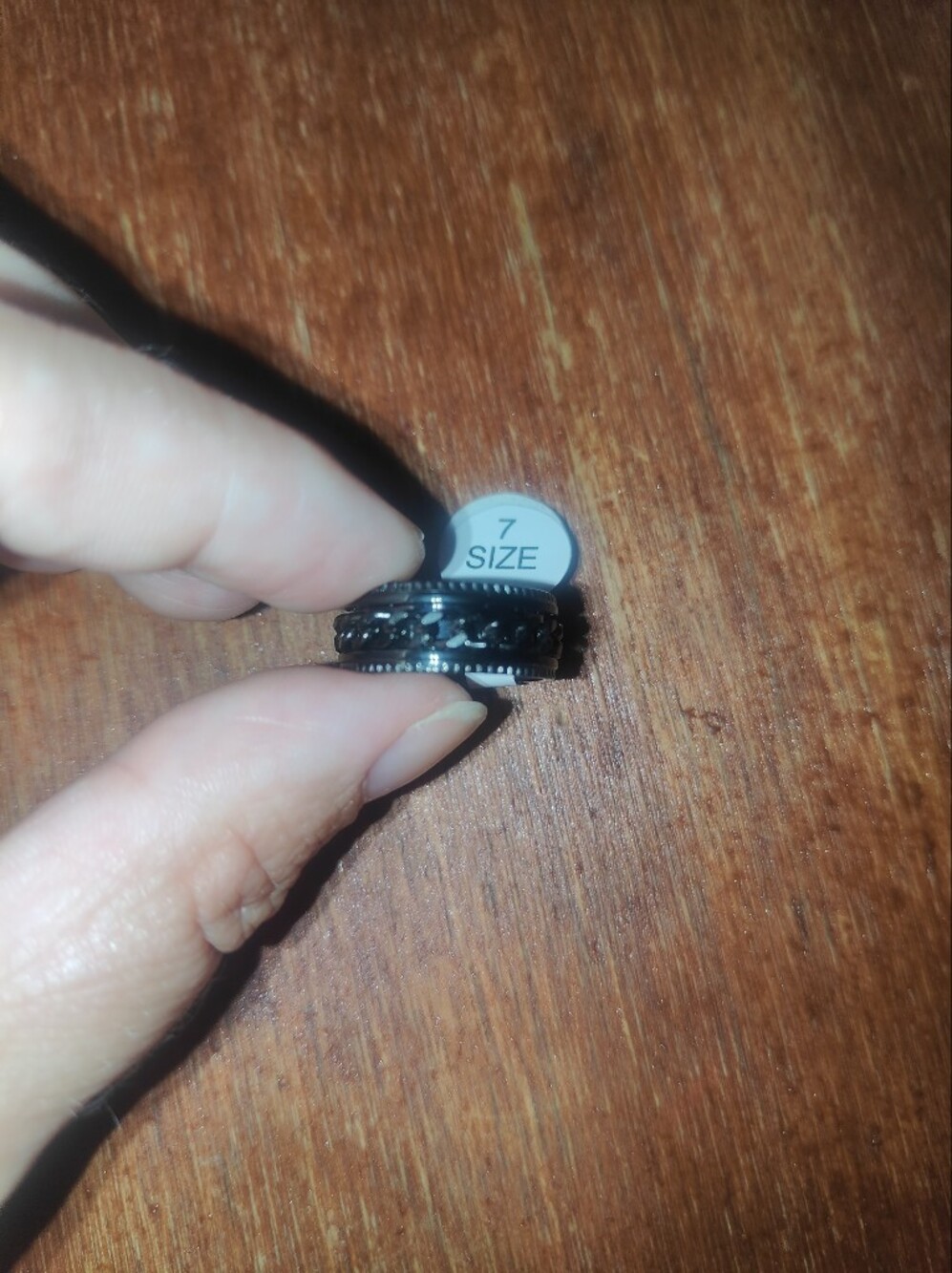 Unisex Black On Black Spinning Anxiety Ring